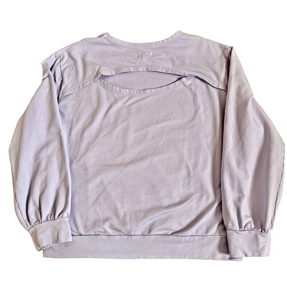 Pact Lavender Back Cutout Organic Cotton Sweatshirt Women’s XL Cozy Sustainable - Picture 2 of 8